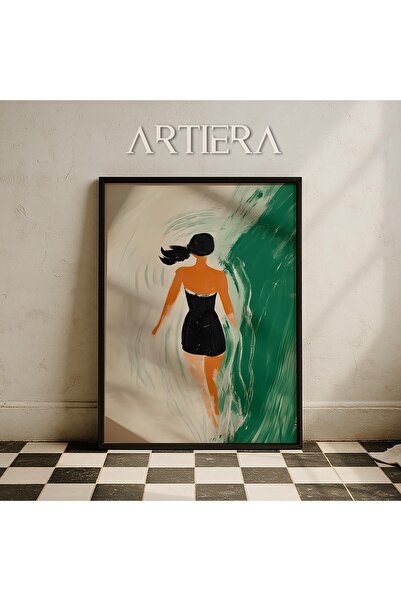 HİGUERA Γυναίκα που περπατά στην παραλία Πορτρέτο Πίνακας τοίχου με θέμα τη θ...