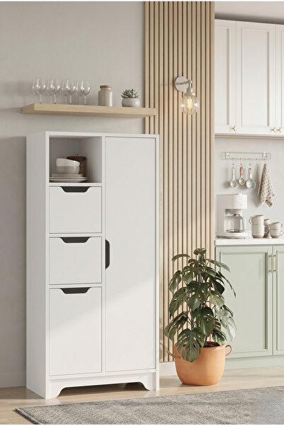 L'occi Concept Dorge 8 Raflı Çok Amaçlı Dolap 2 Kapaklı 2 Çekmeceli Kiler Mut...