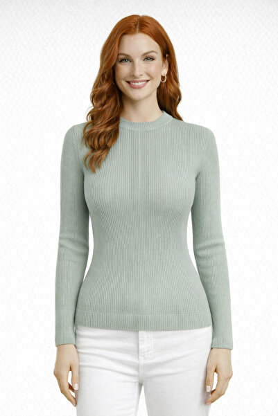 Neden Tekstil Γυναικείο πλεκτό πουλόβερ με κεντρική λεπτομέρεια ραφής