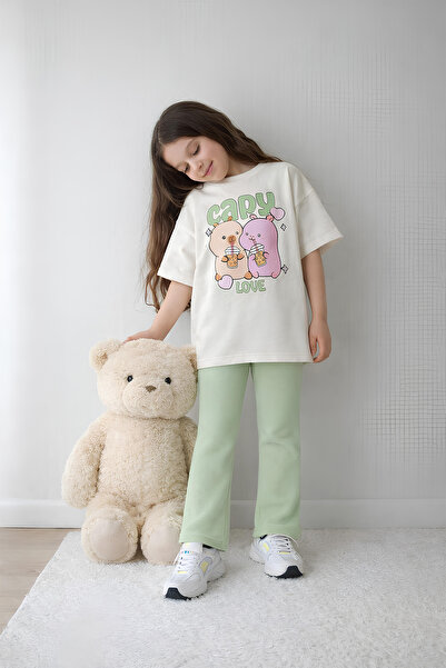 Belya Kids Wear Κοριτσίστικο Σετ Πλήρους Μεγέθους Μπλούζα και Κολάν Υπερμεγέθ...