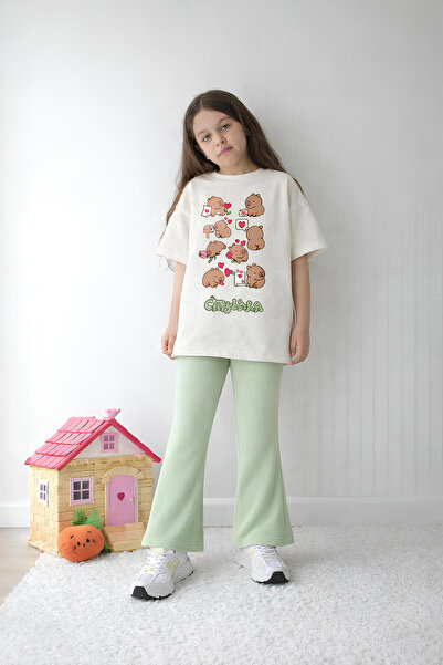 Belya Kids Wear Κοριτσίστικο Σετ Ολόσωμο Τοπ και Κολάν Υπερμεγέθη Cb Design30