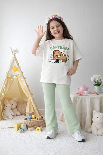 Belya Kids Wear Κοριτσίστικο Σετ Πλήρους Μεγέθους Τοπ και Κάτω Μέρος Oversize...
