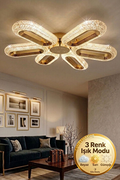 Genel Markalar Elips Model 6"lı Kumandalı Gold 3 Renk Modu Ledli Modern Tavan...