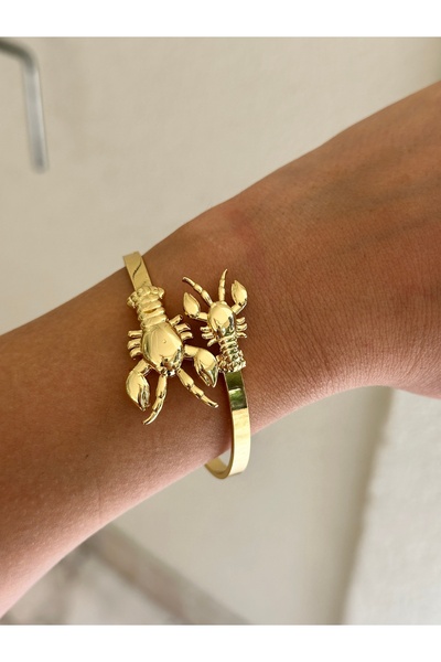 Arthesia Jewelry Altın Renk Yengeç Figürlü Çelik Bileklik – Ayarlanabilir,Pre...