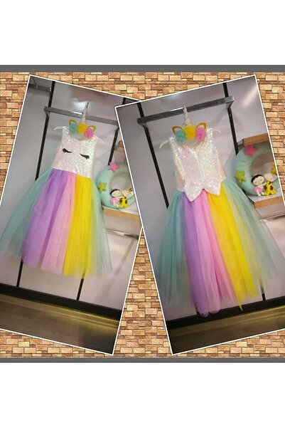 babysmile Kız Çocuk Beyaz Unicorn Kostüm