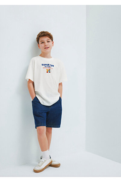 Mavi Ecru-T-Shirt mit M-Logo-Print, lockerer Schnitt / bequemer Schnitt 66104...