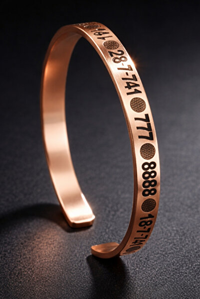 Angel Numbers Male Female Copper Bracelet Meaningful Spiritual Energy Laser Engraved