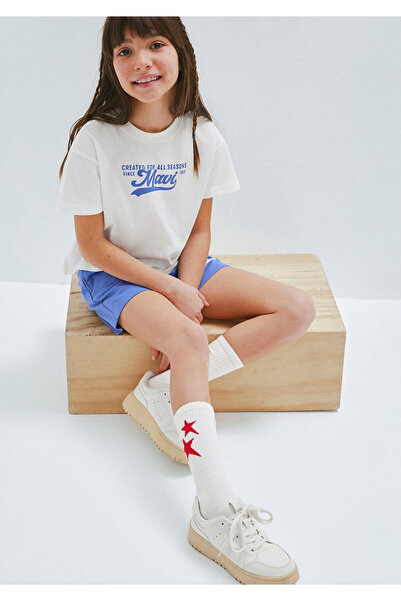 Mavi Bedrucktes Ecru-T-Shirt mit lockerer Passform / Bequemer Schnitt 7610465...