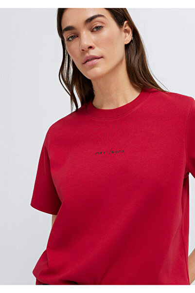 Mavi Κόκκινο μπλουζάκι με τυπωμένο λογότυπο, κανονική εφαρμογή / κανονική γρα...