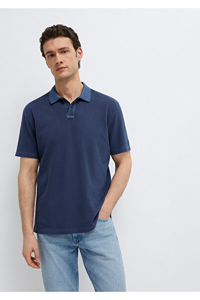 Mavi Marineblaues Polo-T-Shirt mit lockerer Passform / Bequemer Schnitt 06133...