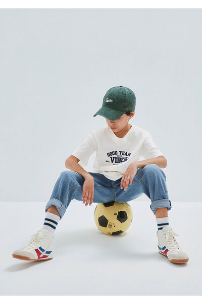 Mavi Μπλουζάκι με στάμπα Good Team Vibes σε χρώμα εκρού, χαλαρή εφαρμογή / άν...