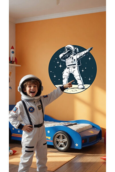 KT Decor Αυτοκόλλητο τοίχου για αγορίστικο δωμάτιο με θέμα τον αστροναύτη