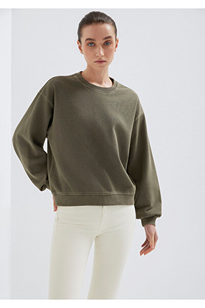 Mavi Khakifarbenes Sweatshirt mit Rundhalsausschnitt 1S10475-80769