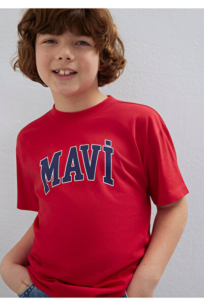 Mavi Rotes T-Shirt mit Logo-Print, lockerer Schnitt / bequemer Schnitt 661041...