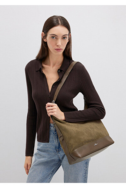 Mavi Τσάντα ώμου από συνθετικό καστόρι χακί 1913473-71821