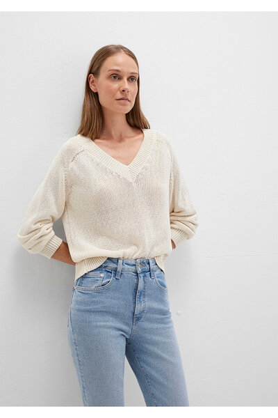 Mavi Crew Neck Ecru Thin Knitwear Loose Fit / Relaxed Fit 1710696-70068