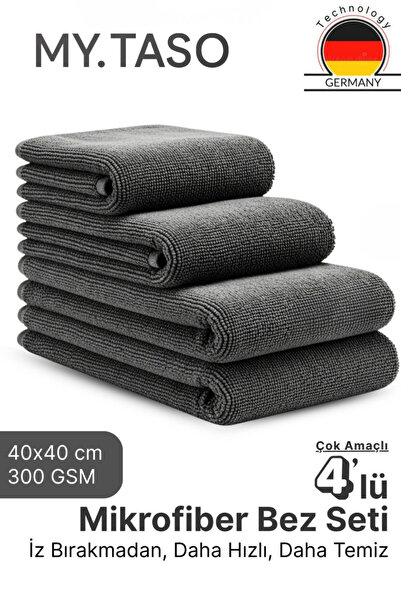 M.Y. TASO 4 Adet Mikrofiber Kalın Leke Bırakmaz Araç Yıkama Kurulama Oto Cila...