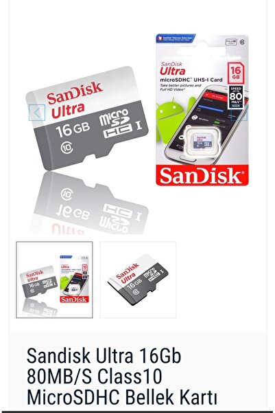 HAYATINIZI KOLAYLAŞTIRIN Sandisk 16 Gb Micro Sd Class 4 Hafıza Kartı Ctb.0256...