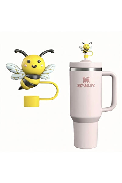 Arı Stanly Quencher Termos Uyumlu Aksesuar/ Pipet Koruyucu/ Hayvan Figürlü Pipet Kılıfı / Tıpası