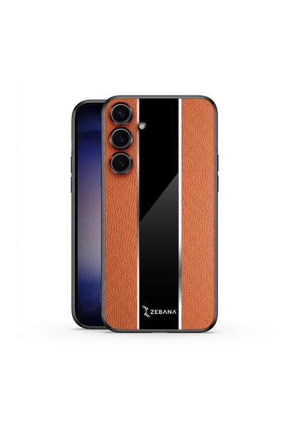 Zebana Samsung Galaxy S25 FE Uyumlu Kılıf Premium Deri Kılıf Kahverengi