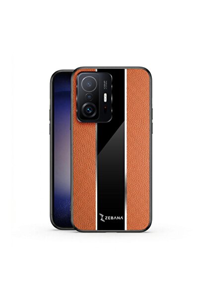 Zebana Xiaomi Mi 11T Pro Uyumlu Kılıf Premium Deri Kılıf Kahverengi
