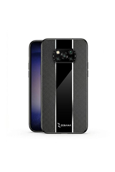 Zebana Xiaomi Poco X3 Pro Uyumlu Kılıf Premium Deri Kılıf Siyah