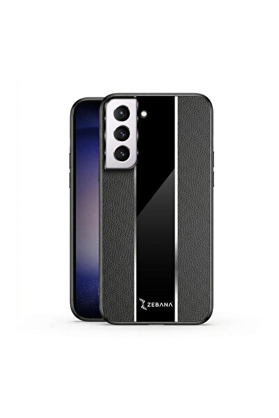 Zebana Samsung Galaxy S22 Uyumlu Kılıf Premium Deri Kılıf Siyah