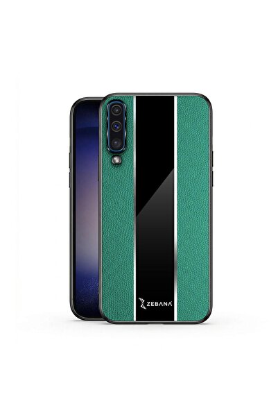 Zebana Samsung Galaxy A70 Uyumlu Kılıf Premium Deri Kılıf Yeşil