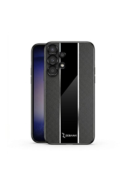 Zebana Samsung Galaxy A13 Uyumlu Kılıf Premium Deri Kılıf Siyah