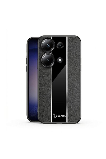 Zebana Xiaomi Redmi Note 13 4G Uyumlu Kılıf Zebana Premium Deri Kılıf Siyah