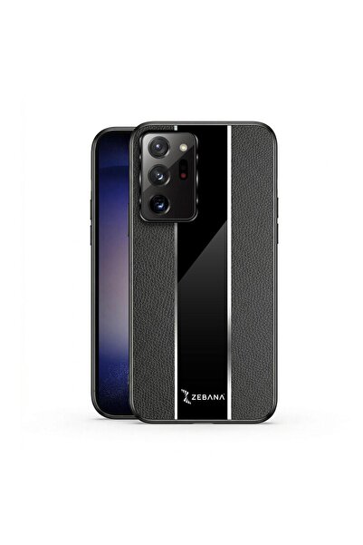 Zebana Samsung Galaxy Note 20 Ultra 5G Uyumlu Kılıf Premium Deri Kılıf Siyah