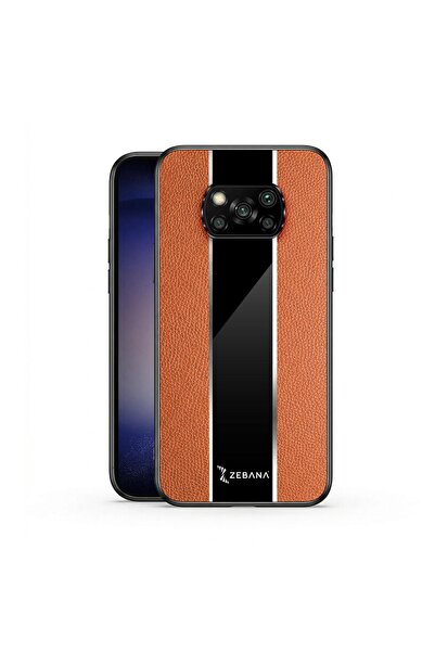 Zebana Xiaomi Poco X3 Pro Uyumlu Kılıf Premium Deri Kılıf Kahverengi