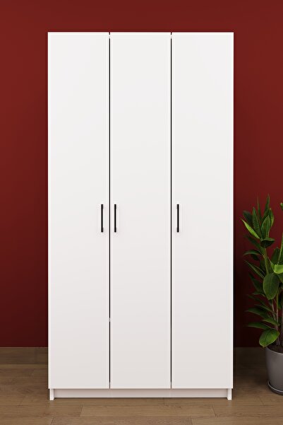 asratrend Lüks 3 Kapaklı Portmanto Askılı Vestiyer %100 MDF Ayakkabılık Dolab...
