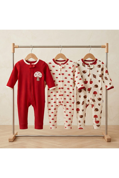 MIDIRIK ÇELEBİ bebe 3'lü Unisex Doğa Temalı Bebek Tulum Paketi - %100 Pamuk, ...