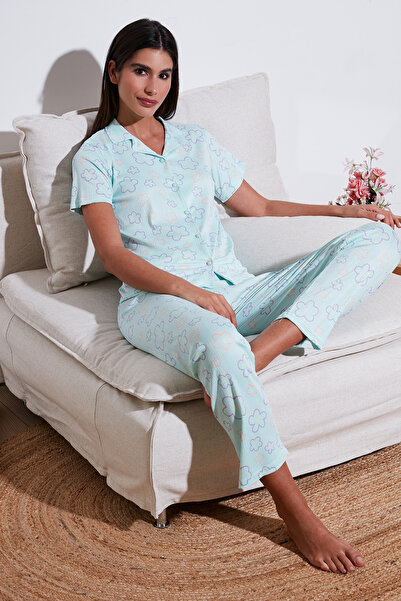 Lela Σετ πιτζάμες με κανονική εφαρμογή, γιακά πουκάμισου και κοντό μανίκι 657...