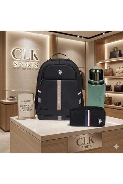 U.S. Polo Assn. Okul Sırt Çantası , Kalem Çantası , Çelik Matara 600 Ml Premi...