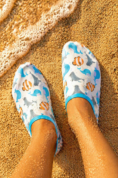 Funny Baby Αδιάβροχα μποτάκια θαλάσσης και πισίνας με μοτίβο σε ολίσθηση