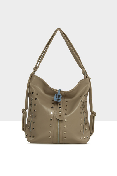 Bagmori Γυναικείο σακίδιο πλάτης και τσάντα ώμου με λεπτομέρειες τύπου Trok α...