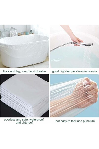 Arabest 10-Pack Disposable Bathtub Cover Liner,Leak-Proof,Large 102 x 47 Inch...