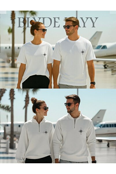 BLYDE LAYY Πακέτο πλεονεκτημάτων 4 τεμαχίων με στάμπα πυξίδας (2 φούτερ, 2 μπ...