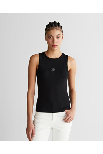 Gant Kadın Siyah Bisiklet Yaka Regular Fit T-Shirt