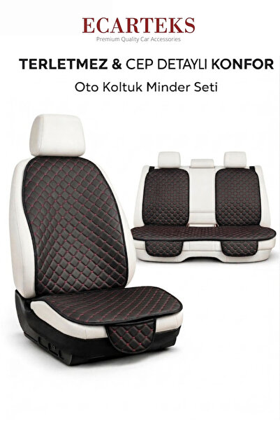 Ecarteks Cepli Oto Koltuk Minder Seti Kolay Montaj Universal Koruyucu Kılıf D...