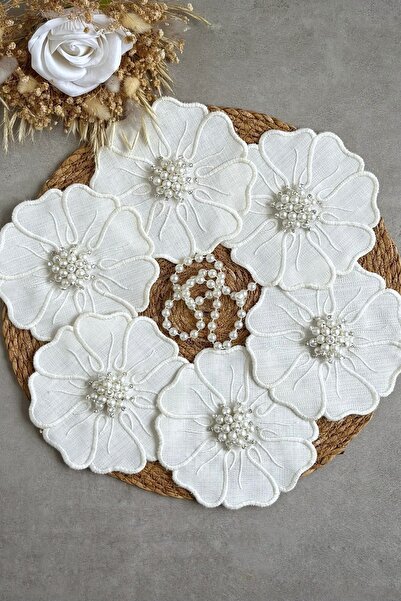 Mora Tekstil Χαρτοπετσέτα παρουσίασης με καρφίτσα από πέρλες, Χαρτοπετσέτα πα...