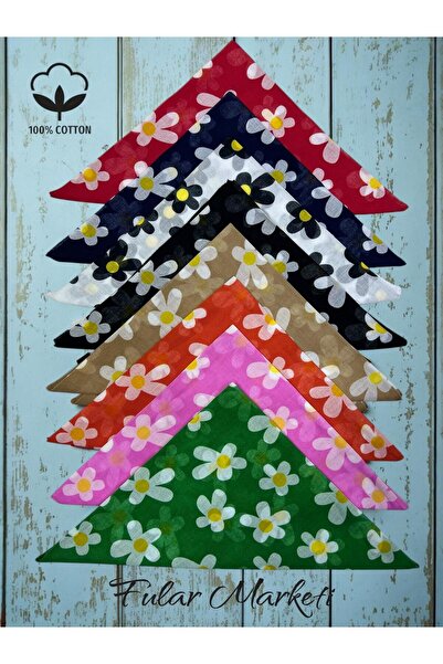 Fular Marketi 100% βαμβάκι 8 τεμάχια Μπαντάνα με σχέδιο μαργαρίτα 8D