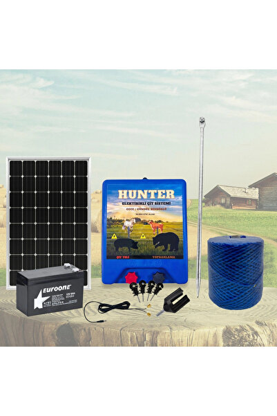 Hunter Ekonomik 500Mt Domuz - Ayı Kovucu Elektrikli Çit Sistemi Güneş Panelli...