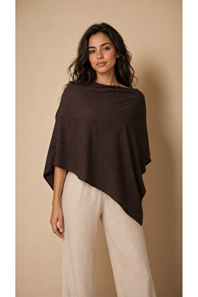 Sebir Moda Ασύμμετρο λινό πόντσο