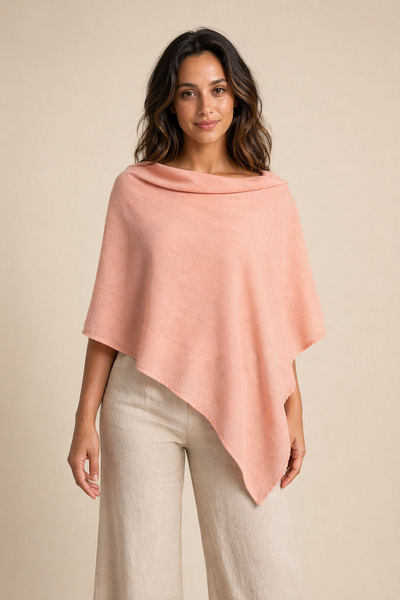 Sebir Moda Ασύμμετρο λινό πόντσο