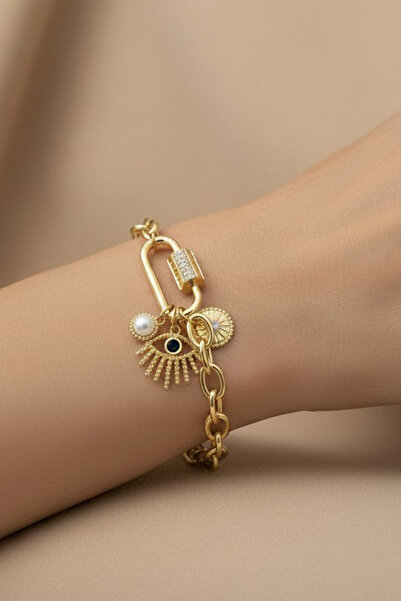 XUPING JEWELRY سوار لؤلؤ العين من ستايل إنسي/كسوبينج للمجوهرات (قابل للتعديل)