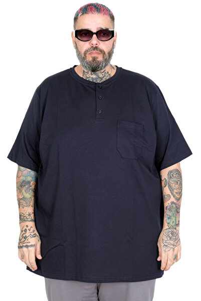 ModeXL Mode XL Large Size Men's Pear Tshirt U26210 Dark Blue