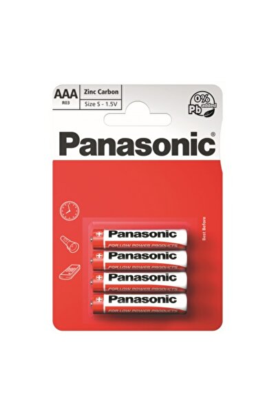 PANASONIC Baterii roșii de zinc R03RZ/4BP, ambalaj blister cu 4 bucăți
